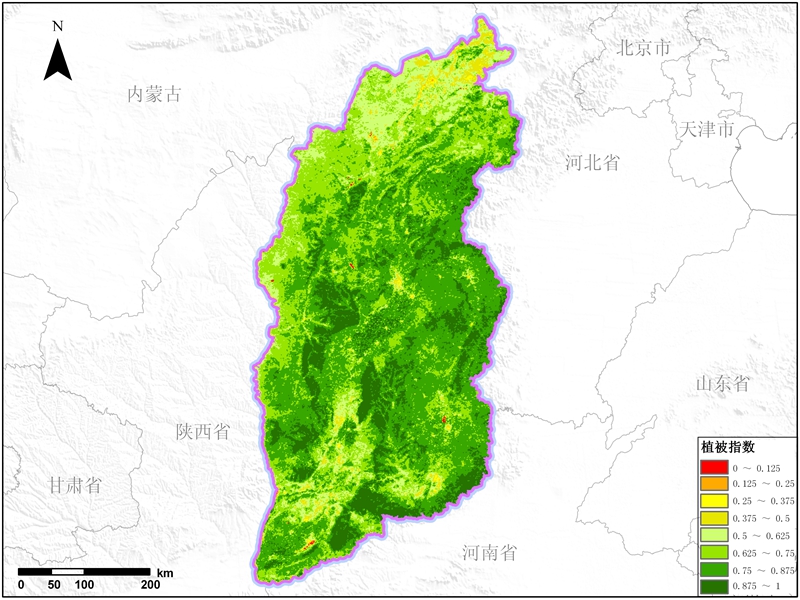 山西省植被指数NDVI在优化林火监测与地理遥感信息服务中的作用